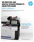 HP PRINTING AND DIGITAL IMAGING PRODUCTS SELECTION GUIDE