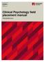 Clinical Psychology field placement manual