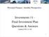 Investments 11 - Final Investment Plan Questions & Answers