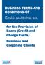 BUSINESS TERMS AND CONDITIONS OF. Česká spořitelna, a.s. for the Provision of Loans (Credit and Charge Cards) Business and Corporate Clients