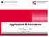 Application & Admission