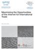 E15 The Initiative. Maximizing the Opportunities of the Internet for International Trade. Policy Options Paper