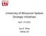 University of Wisconsin System Strategic Initiatives