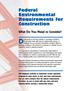 Federal Environmental Requirements for Construction Projects