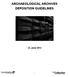 ARCHAEOLOGICAL ARCHIVES DEPOSITION GUIDELINES