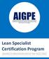 Lean Specialist Certification Program