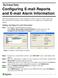 Configuring E-mail Reports and E-mail Alarm Information