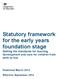 Statutory framework for the early years foundation stage Setting the standards for learning, development and care for children from birth to five