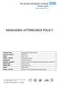 MANAGING ATTENDANCE POLICY