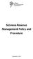 Sickness Absence Management Policy and Procedure