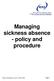 Managing sickness absence - policy and procedure