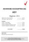 ADVANCED ACCOUNTING (02) KEY. Regional 2012. Multiple Choice (15 @ 2 points each) Short Answer (10 @ 6 points each)