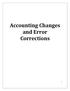 Accounting Changes and Error Corrections