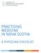 PRACTISING MEDICINE IN NOVA SCOTIA: A PHYSICIAN CHECKLIST