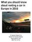 What you should know about renting a car in Europe in 2016