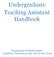 Undergraduate Teaching Assistant Handbook
