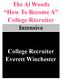 The Al Woods How To Become A College Recruiter Intensive. College Recruiter Everett Winchester
