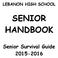 LEBANON HIGH SCHOOL SENIOR HANDBOOK