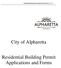 Residential Building Permit Applications and Forms 2016. City of Alpharetta. Residential Building Permit Applications and Forms