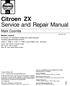 Citroen ZX Service and Repair Manual