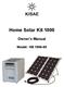 Home Solar Kit 1800. Owner s Manual. Model: HS 1800-60