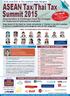 ASEAN Tax/Thai Tax. Summit 2015. Opportunities & Challenges from Tax Changes for Outbound & Inbound Investment