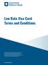 Low Rate Visa Card Terms and Conditions