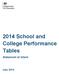 2014 School and College Performance Tables. Statement of Intent