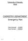 CHEMISTRY DEPARTMENT Emergency Plan