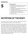 NUTRITION OF THE BODY