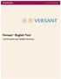 Versant TM. English Test. Test Description and Validation Summary