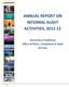 ANNUAL REPORT ON INTERNAL AUDIT ACTIVITIES, 2011 12. University of California Office of Ethics, Compliance & Audit Services