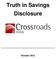Truth in Savings Disclosure