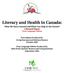 Literacy and Health in Canada: What We Have Learned and What Can Help in the Future? A Research Report Clear Language Edition