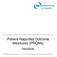 Patient Reported Outcome Measures (PROMs) Standards