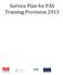 Service Plan for FÁS Training Provision 2013