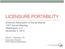 LICENSURE PORTABILITY