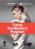 China Pre-Master s Program