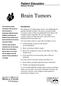 Brain Tumors. Patient Education Radiation Oncology
