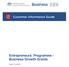 Entrepreneurs Programme - Business Growth Grants