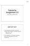 Tutorial for Assignment 2.0