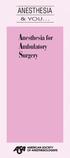 ANESTHESIA. Anesthesia for Ambulatory Surgery