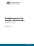 Establishment of the Industry Skills Fund Discussion Paper