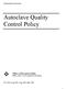 Autoclave Quality Control Policy