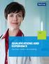 QUALIFICATIONS AND EXPERIENCE