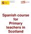 Spanish course for Primary teachers in Scotland