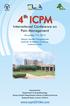 4 ICPM. International Conference on Pain Management. November 7-9, 2015. Sanjay Gandhi Postgraduate Institute of Medical Sciences, Lucknow, India