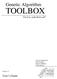 Genetic Algorithm TOOLBOX. For Use with MATLAB. Andrew Chipperfield Peter Fleming Hartmut Pohlheim Carlos Fonseca. Version 1.2.