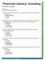 Financial Literacy: Investing