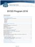 BYOD Program 2016. Table of Contents